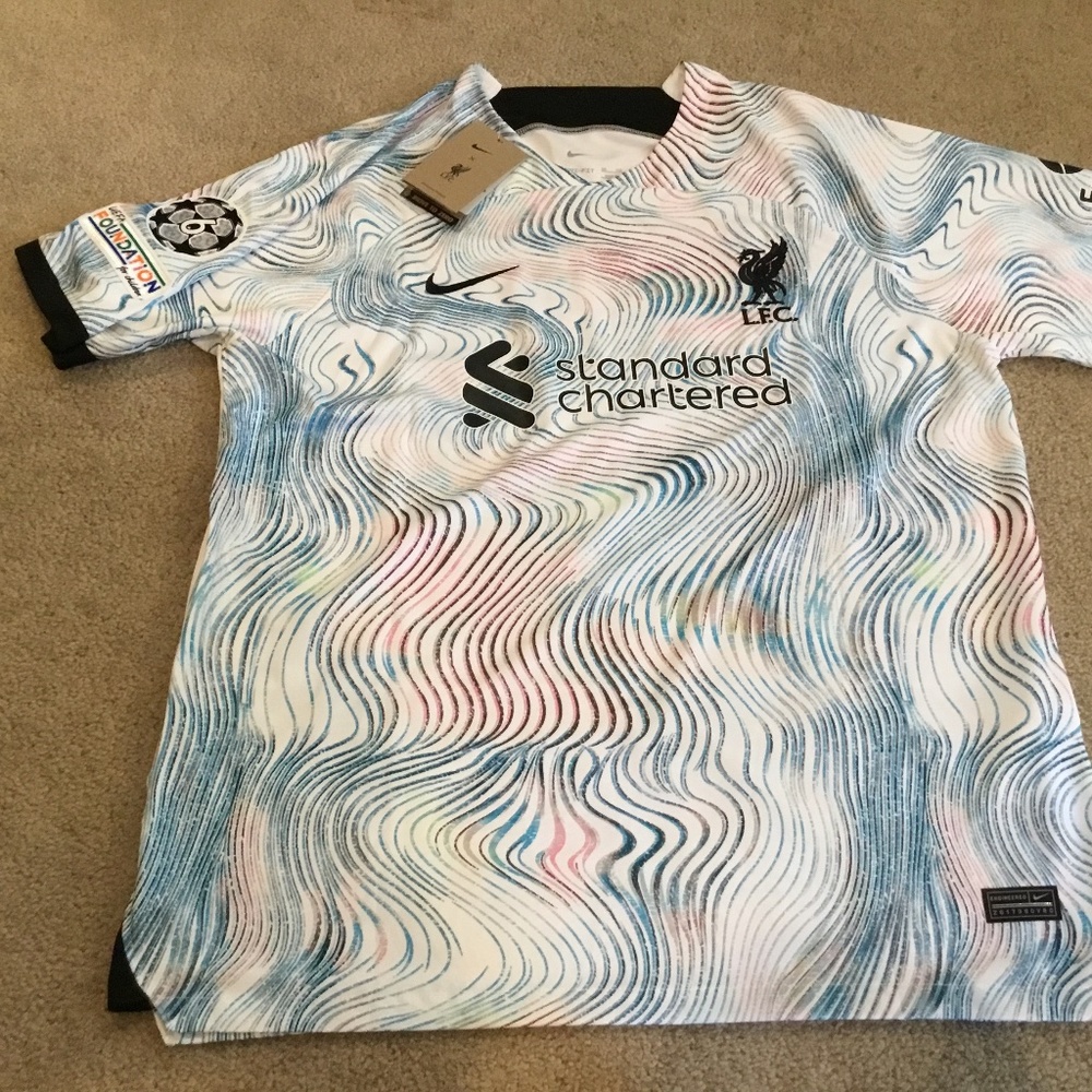 Liverpool Football Club Jersey Away White Multicolored Nike XXL Brand New